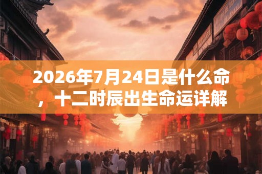 2026年7月24日是什么命，十二时辰出生命运详解