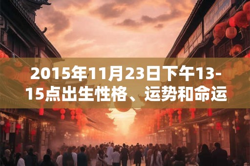 2015年11月23日下午13-15点出生性格、运势和命运