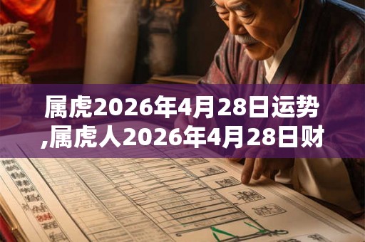 属虎2026年4月28日运势,属虎人2026年4月28日财运,生肖虎2026年4月28日运势