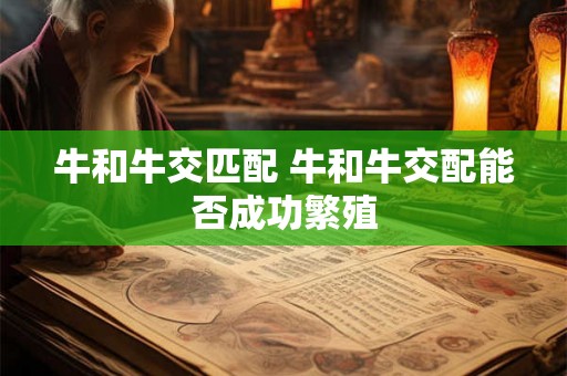牛和牛交匹配 牛和牛交配能否成功繁殖