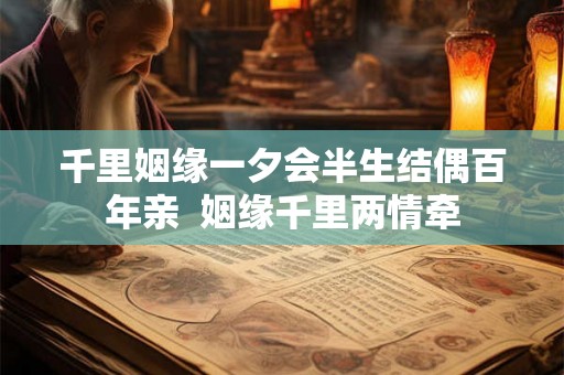 千里姻缘一夕会半生结偶百年亲  姻缘千里两情牵
