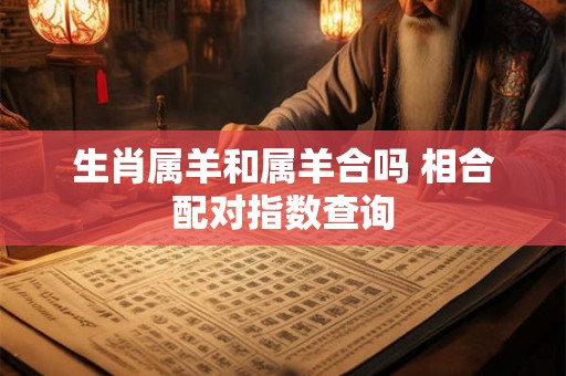 生肖属羊和属羊合吗 相合配对指数查询