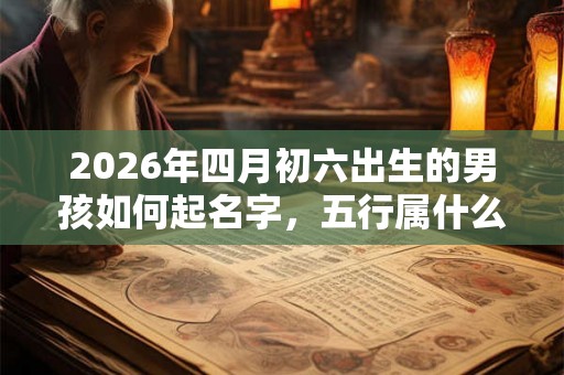 2026年四月初六出生的男孩如何起名字，五行属什么