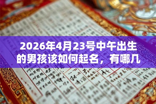 2026年4月23号中午出生的男孩该如何起名，有哪几种方法？