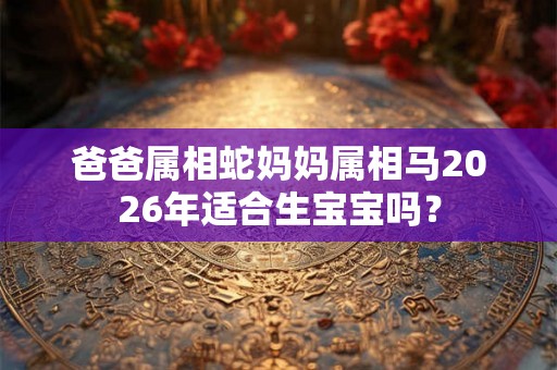 爸爸属相蛇妈妈属相马2026年适合生宝宝吗？