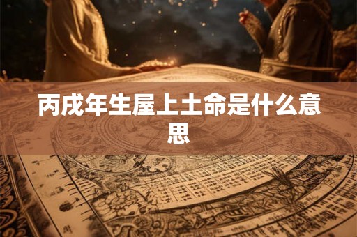 丙戌年生屋上土命是什么意思 丙戌年生屋上土命是什么意思