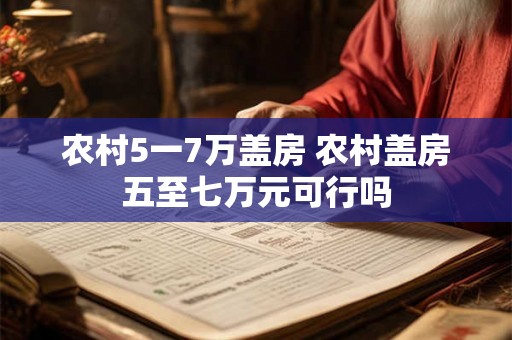 农村5一7万盖房 农村盖房五至七万元可行吗