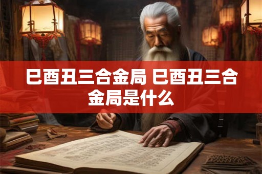 巳酉丑三合金局 巳酉丑三合金局是什么