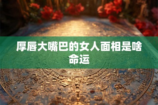 厚唇大嘴巴的女人面相是啥命运