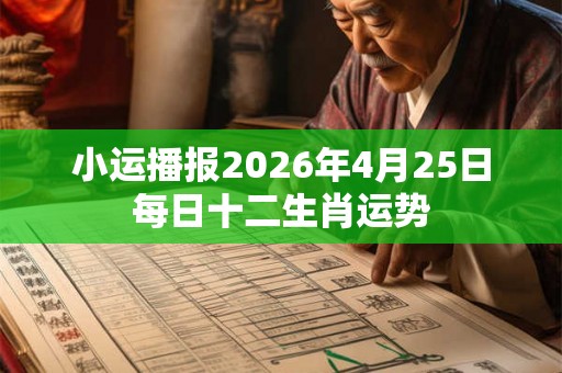 小运播报2026年4月25日每日十二生肖运势 小运播报2026年4月25日每日十二生肖运势