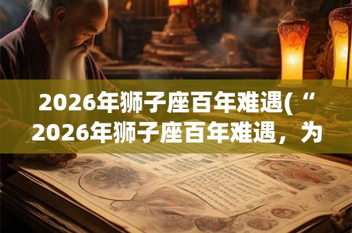 2026年狮子座百年难遇(“2026年狮子座百年难遇，为何如此惊人？”)