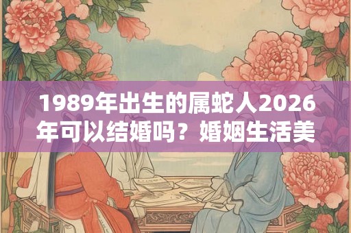 1989年出生的属蛇人2026年可以结婚吗？婚姻生活美满吗？