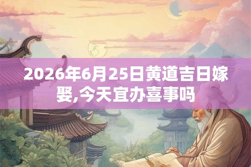 2026年6月25日黄道吉日嫁娶,今天宜办喜事吗