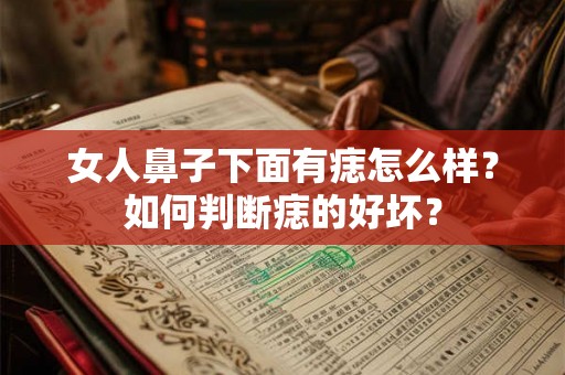 女人鼻子下面有痣怎么样？如何判断痣的好坏？