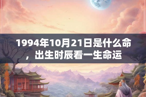 1994年10月21日是什么命，出生时辰看一生命运