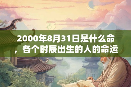 2000年8月31日是什么命，各个时辰出生的人的命运