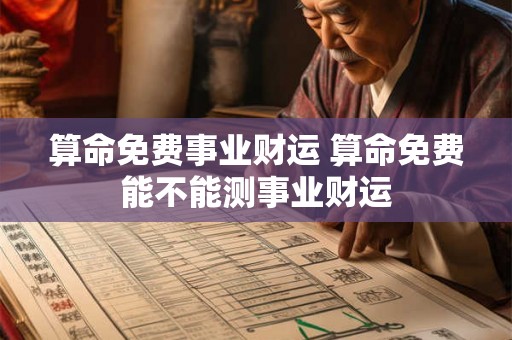 算命免费事业财运 算命免费能不能测事业财运