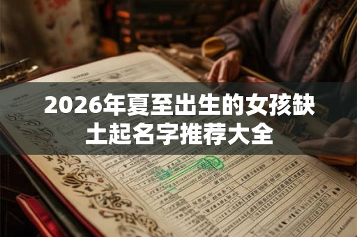 2026年夏至出生的女孩缺土起名字推荐大全