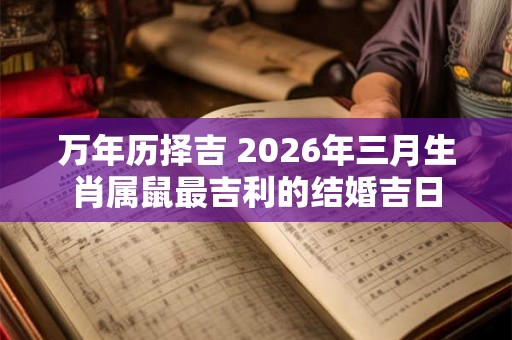 万年历择吉 2026年三月生肖属鼠最吉利的结婚吉日