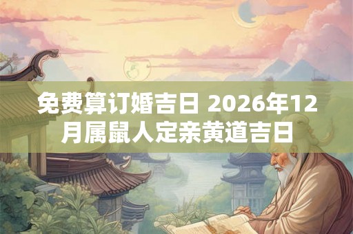 免费算订婚吉日 2026年12月属鼠人定亲黄道吉日