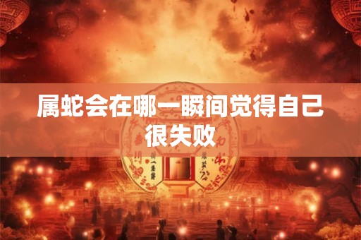 属蛇会在哪一瞬间觉得自己很失败