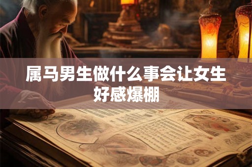 属马男生做什么事会让女生好感爆棚 属马男生做什么事会让女生好感爆棚