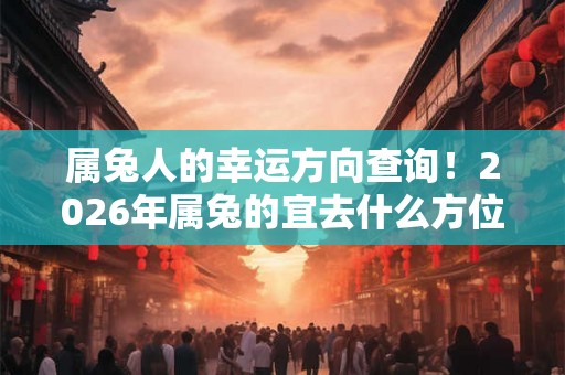 属兔人的幸运方向查询！2026年属兔的宜去什么方位发财