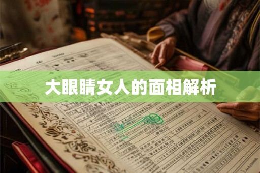 大眼睛女人的面相解析