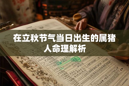 在立秋节气当日出生的属猪人命理解析