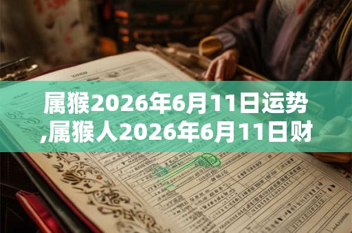 属猴2026年6月11日运势,属猴人2026年6月11日财运,生肖猴2026年6月11日运势