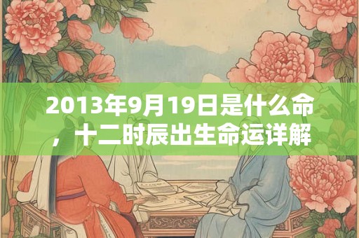 2013年9月19日是什么命，十二时辰出生命运详解
