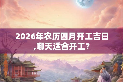 2026年农历四月开工吉日,哪天适合开工？