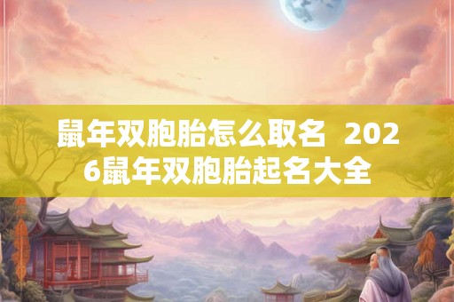 鼠年双胞胎怎么取名  2026鼠年双胞胎起名大全