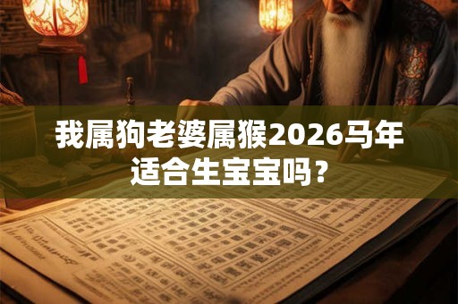 我属狗老婆属猴2026马年适合生宝宝吗? 我属狗老婆属猴2026马年适合生宝宝吗?