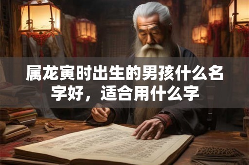 属龙寅时出生的男孩什么名字好，适合用什么字