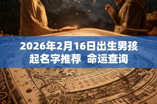 2026年2月16日出生男孩起名字推荐  命运查询
