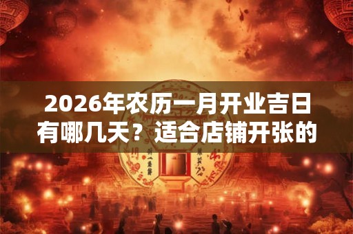 2026年农历一月开业吉日有哪几天？适合店铺开张的日子