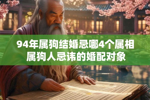 94年属狗结婚忌哪4个属相 属狗人忌讳的婚配对象