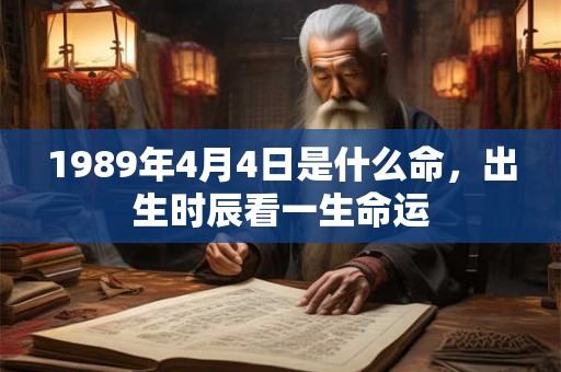 1989年4月4日是什么命，出生时辰看一生命运