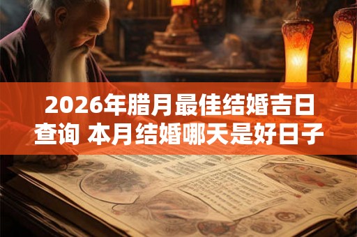 2026年腊月最佳结婚吉日查询 本月结婚哪天是好日子 2026年腊月最佳结婚吉日查询 本月结婚哪天是好日子