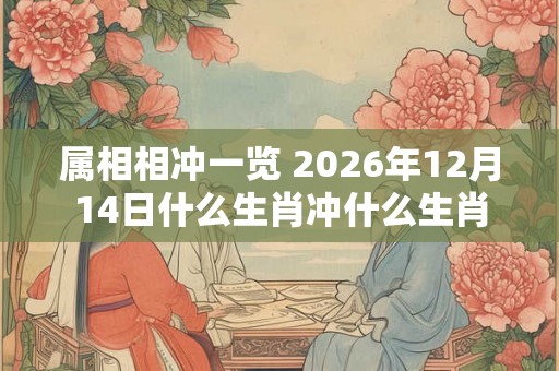 属相相冲一览 2026年12月14日什么生肖冲什么生肖