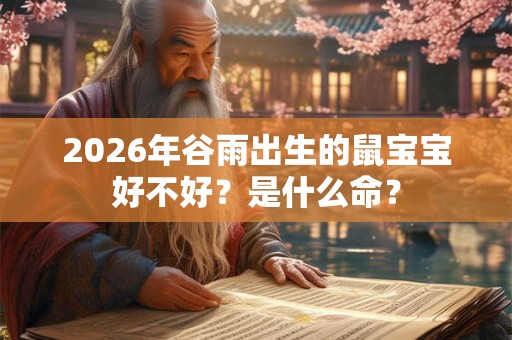 2026年谷雨出生的鼠宝宝好不好？是什么命？