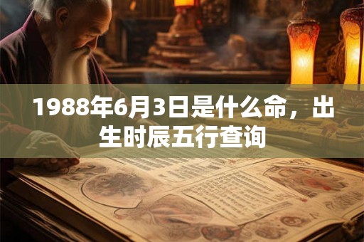 1988年6月3日是什么命，出生时辰五行查询