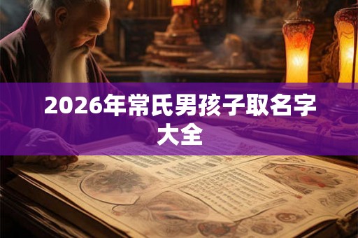 2026年常氏男孩子取名字大全
