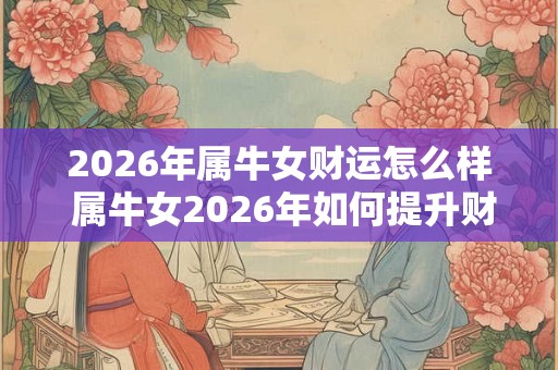 2026年属牛女财运怎么样 属牛女2026年如何提升财运