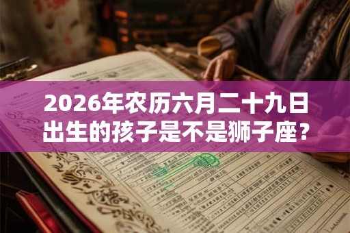 2026年农历六月二十九日出生的孩子是不是狮子座？