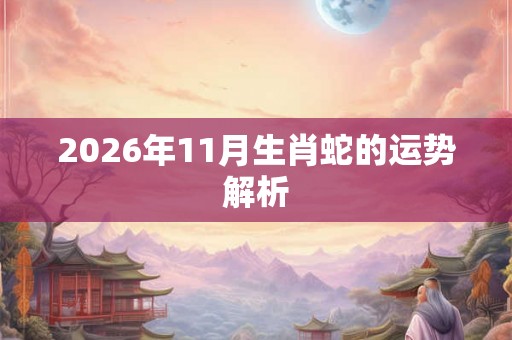 2026年11月生肖蛇的运势解析 2026年11月生肖蛇的运势解析