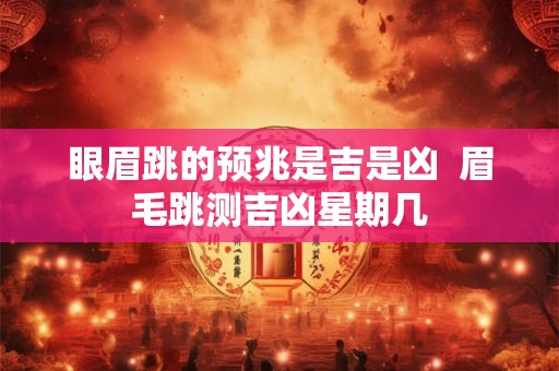 眼眉跳的预兆是吉是凶 眉毛跳测吉凶星期几 眼眉跳的预兆是吉是凶 眉毛跳测吉凶星期几