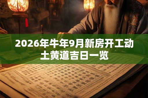 2026年牛年9月新房开工动土黄道吉日一览