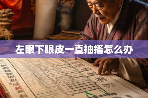 左眼下眼皮一直抽搐怎么办 左眼下眼皮一直抽搐怎么办
